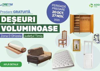 Colectarea deșeurilor voluminoase cu predare gratuită în Zona 0 Ghizela – campanie trimestrială RETIM & ADID Timiș